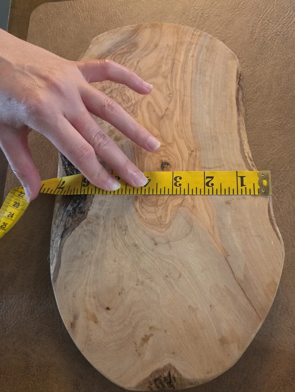 Live Edge Olive Wood Serving Board/Platter - Approx. 12